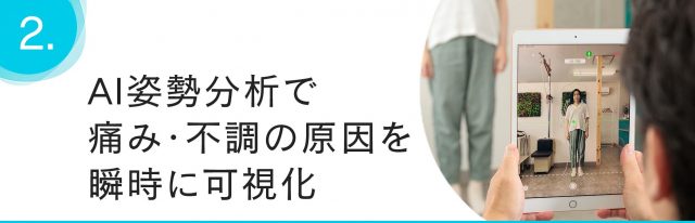 AI姿勢分析で痛み・不調の原因を瞬時に可視化